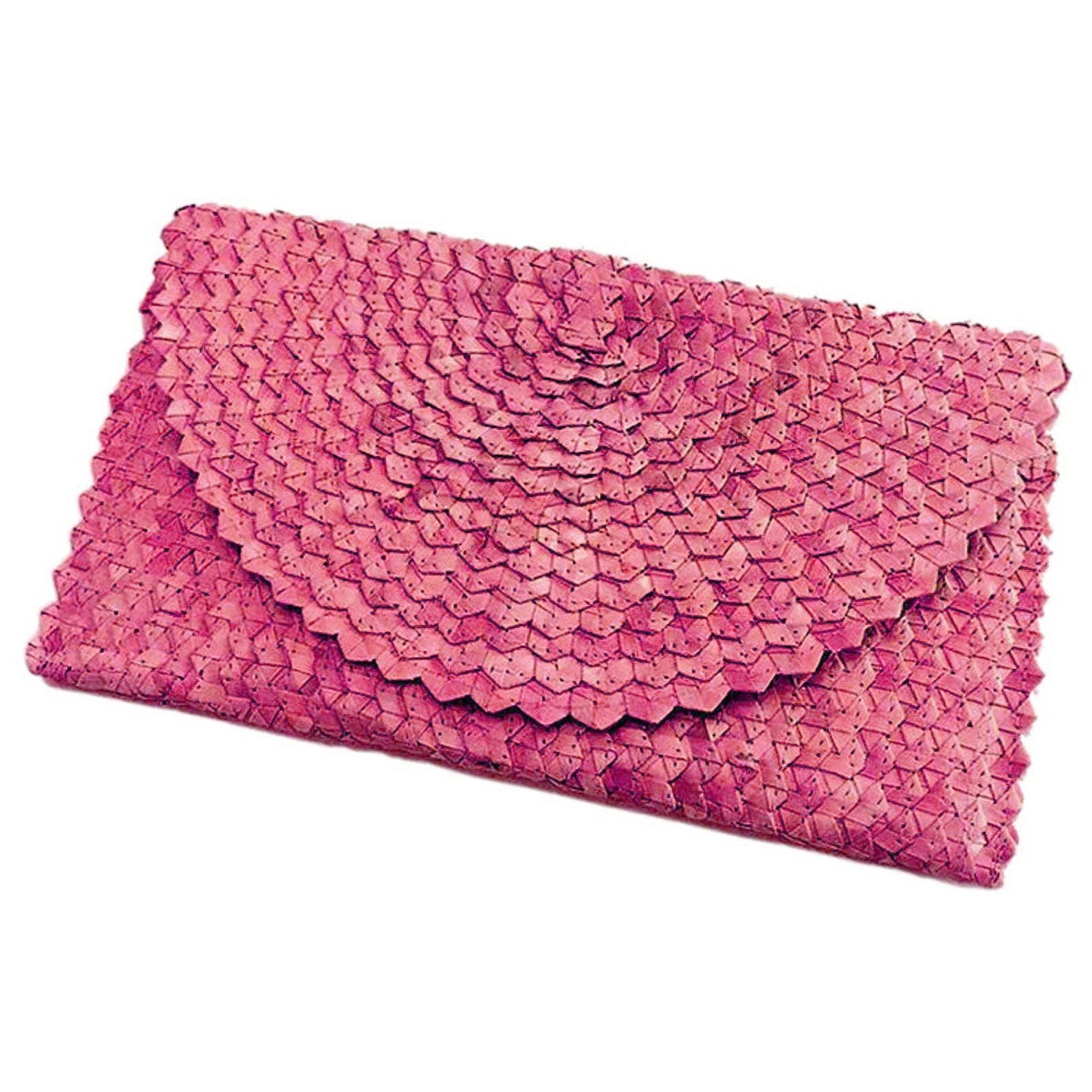 Straw Clutch - Pink