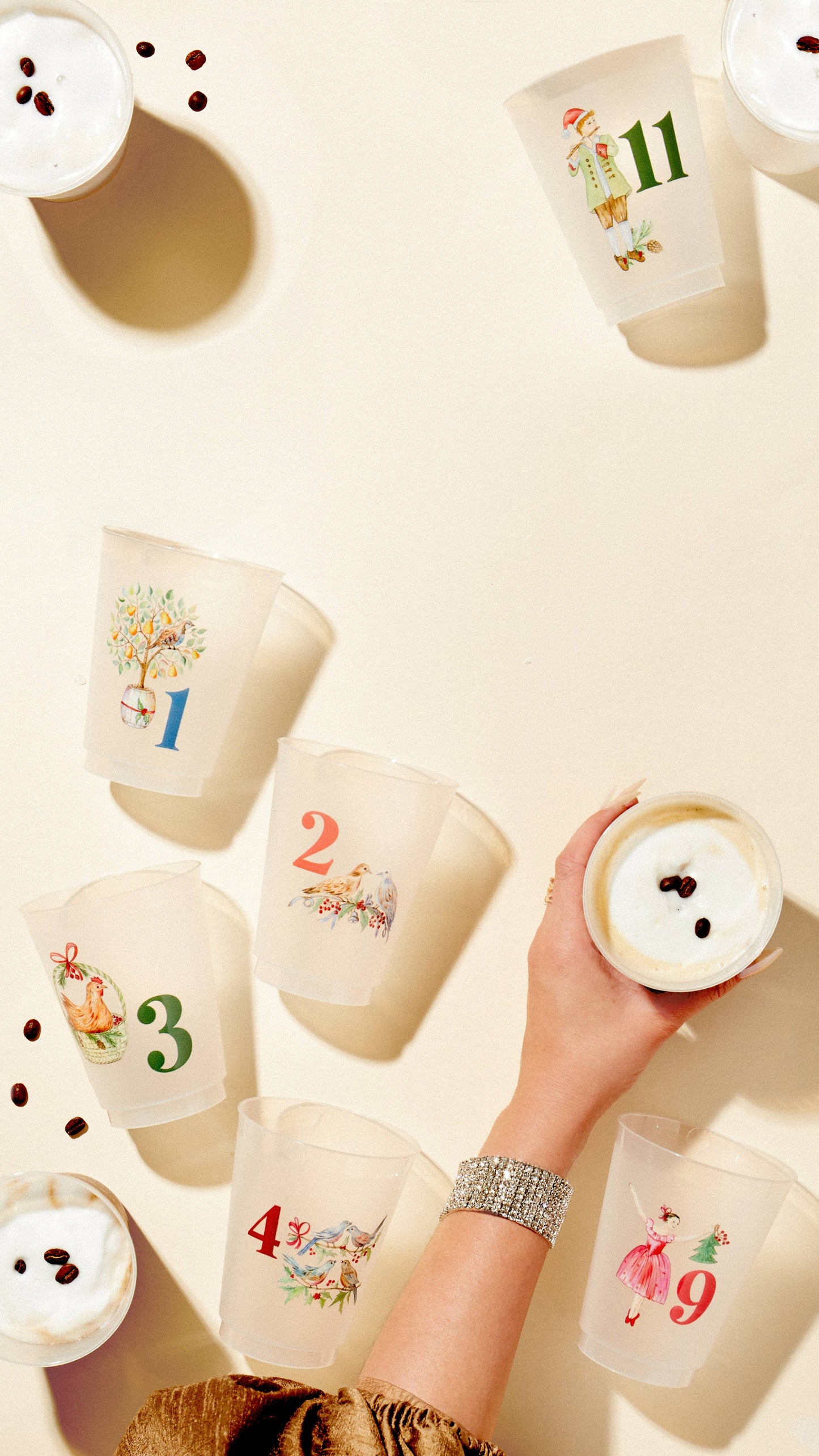 12 Days of Christmas Frosted Cups (set of 12)