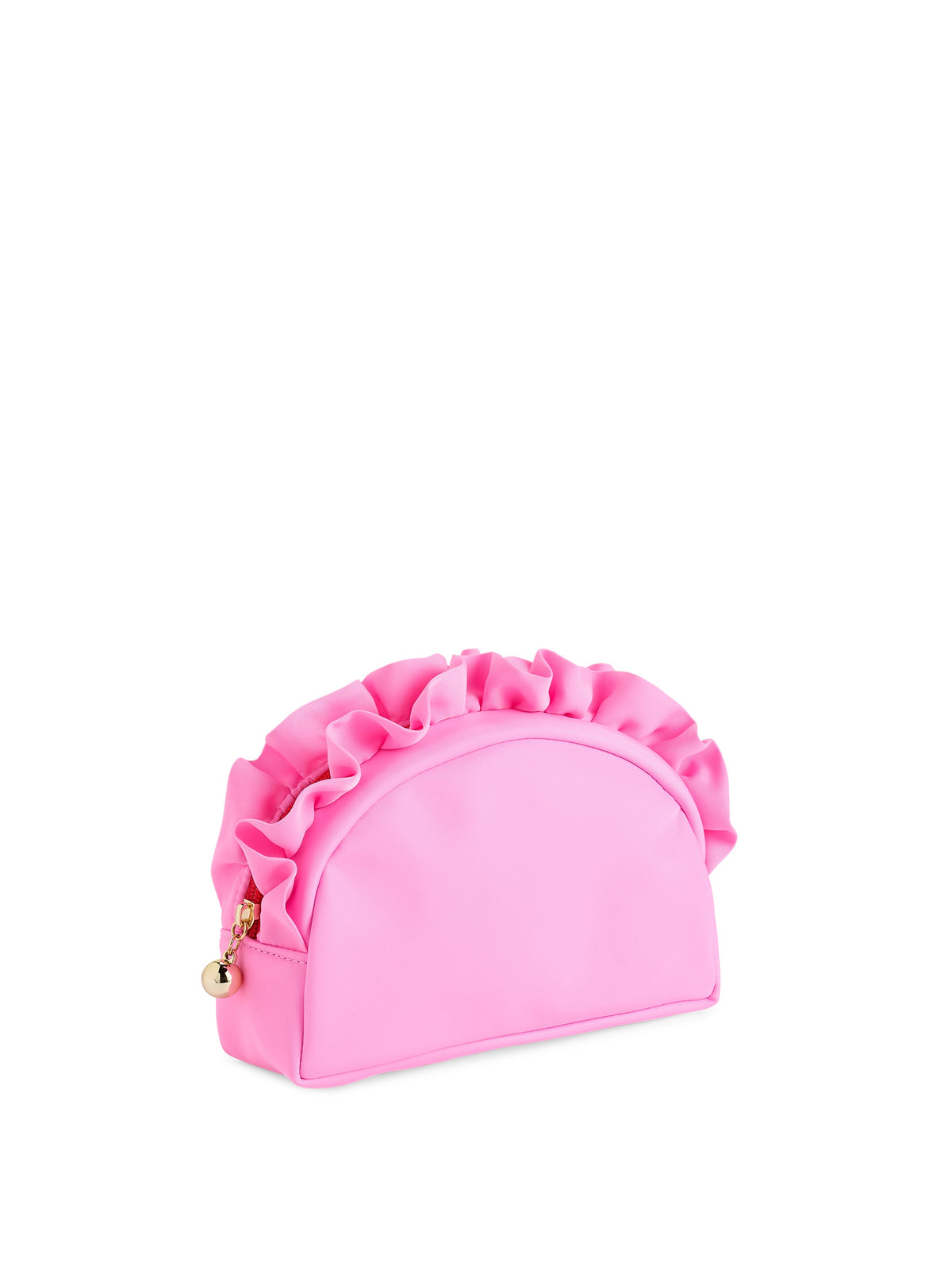 Shiraleah Solid Ruffle Small Zip Pouch in pink