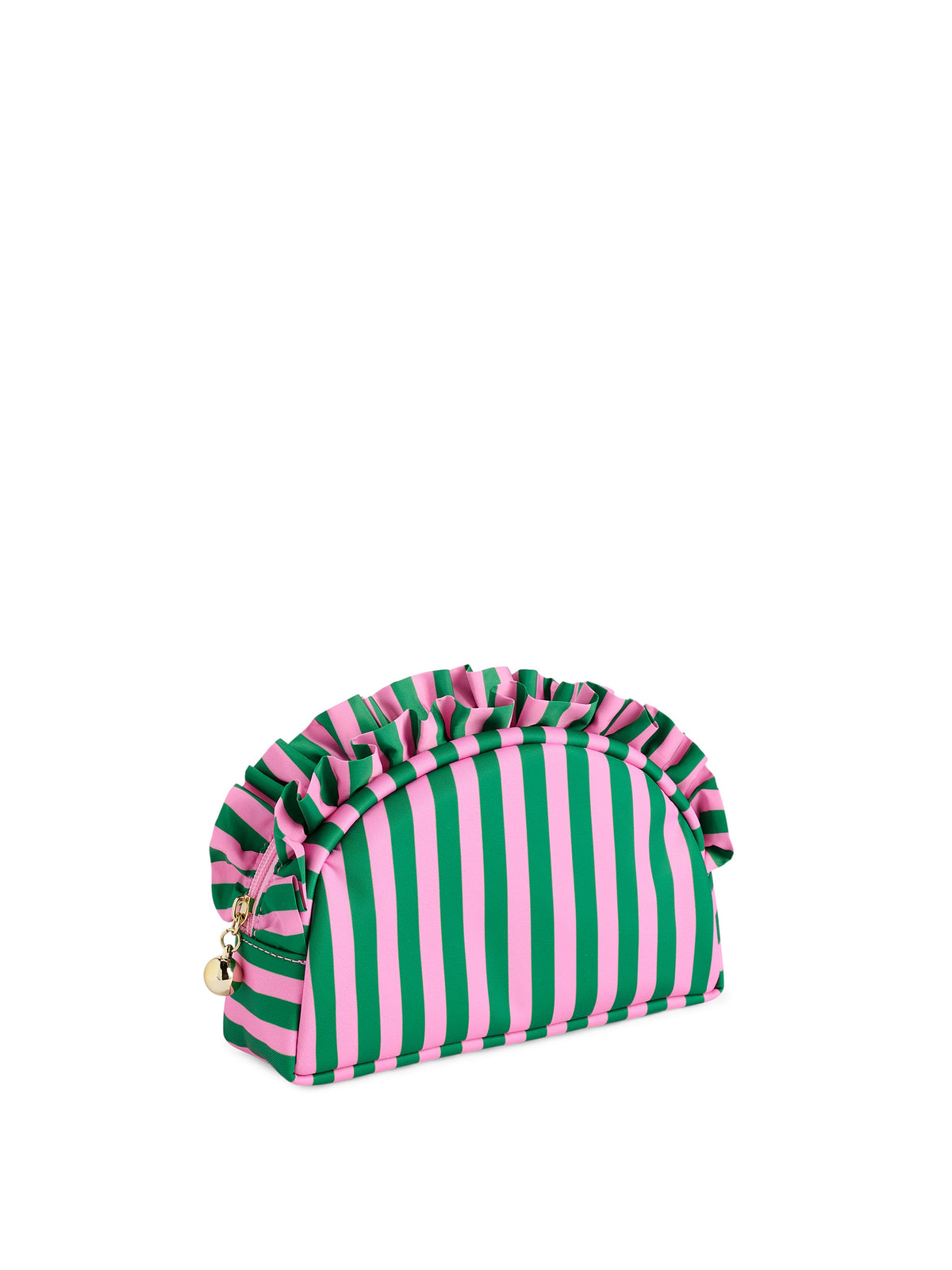 Shiraleah Stripe Ruffle Small Zip Pouch in green