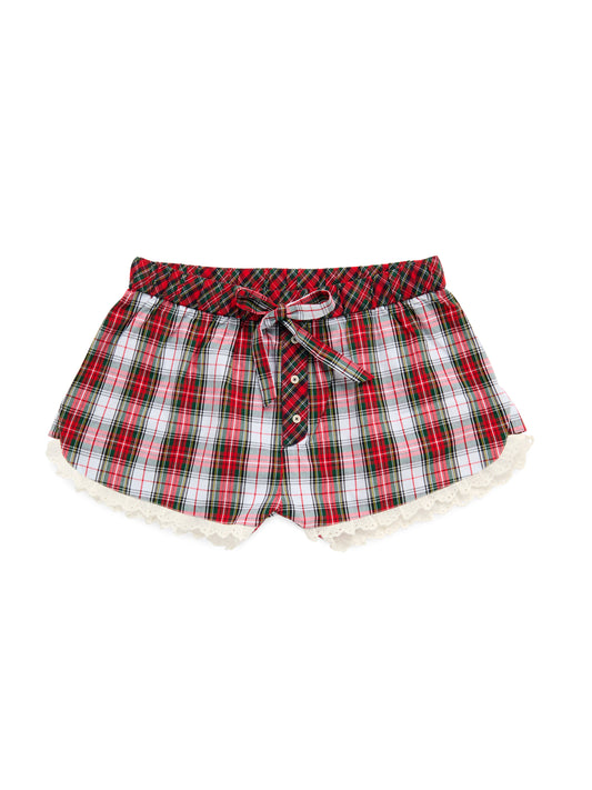 Shiraleah Tartan Boxer Short in red
