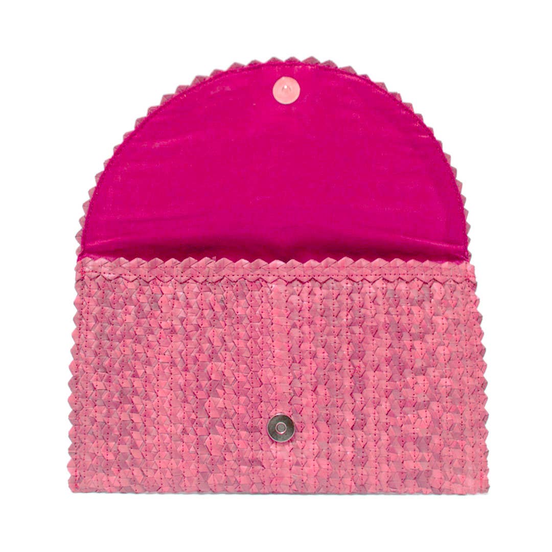 Straw Clutch - Pink