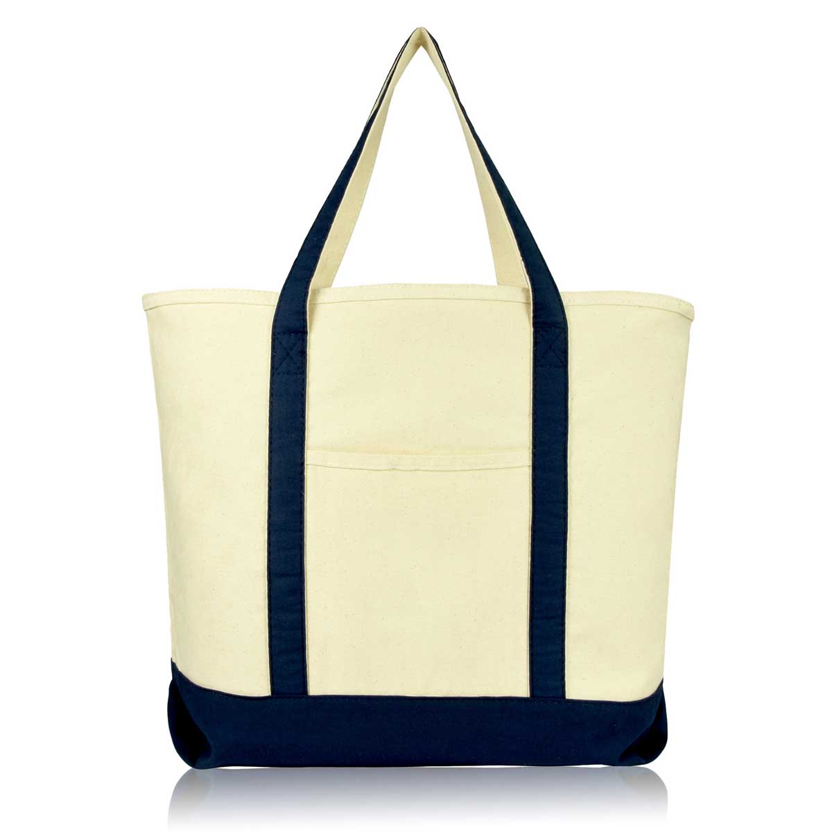 Large Cotton Canvas Tote - Navy