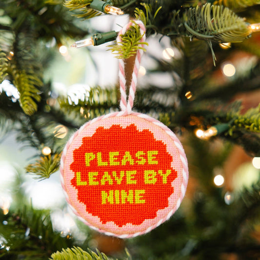 Needlepoint Ornament - Leave by Nine