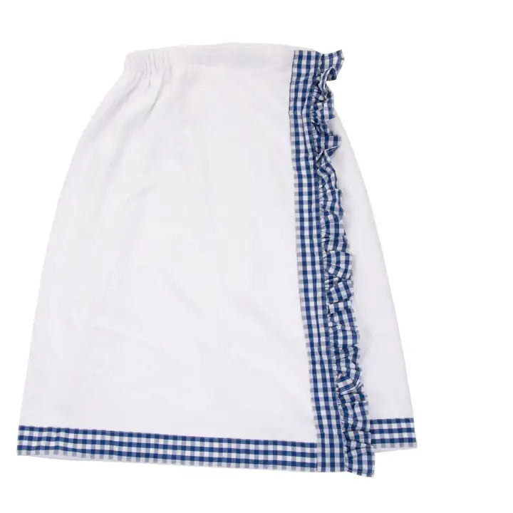 Blue Gingham Towel Wrap