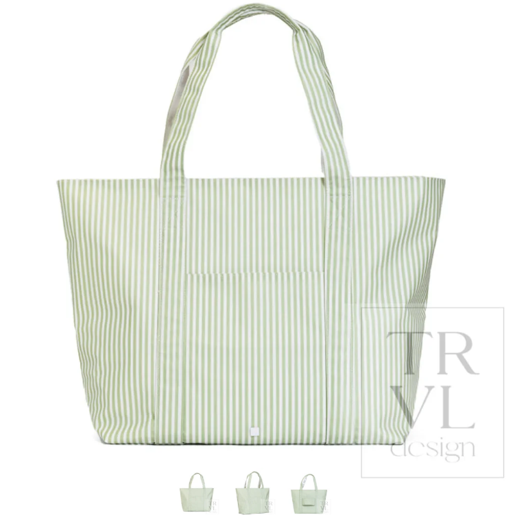 TRVL Pimlico Stripe Green- Jumbo Tote