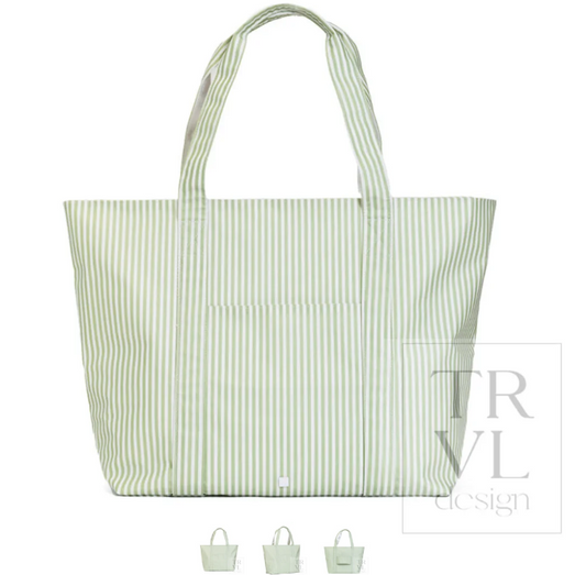 TRVL Pimlico Stripe Green- Jumbo Tote