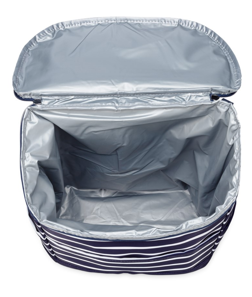 Navy Strip Backpack Cooler