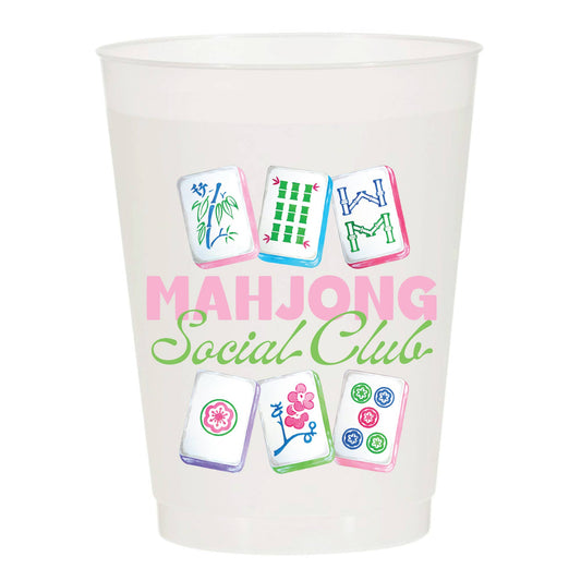 Mahjong Social Club Frosted Cups (set of 10)