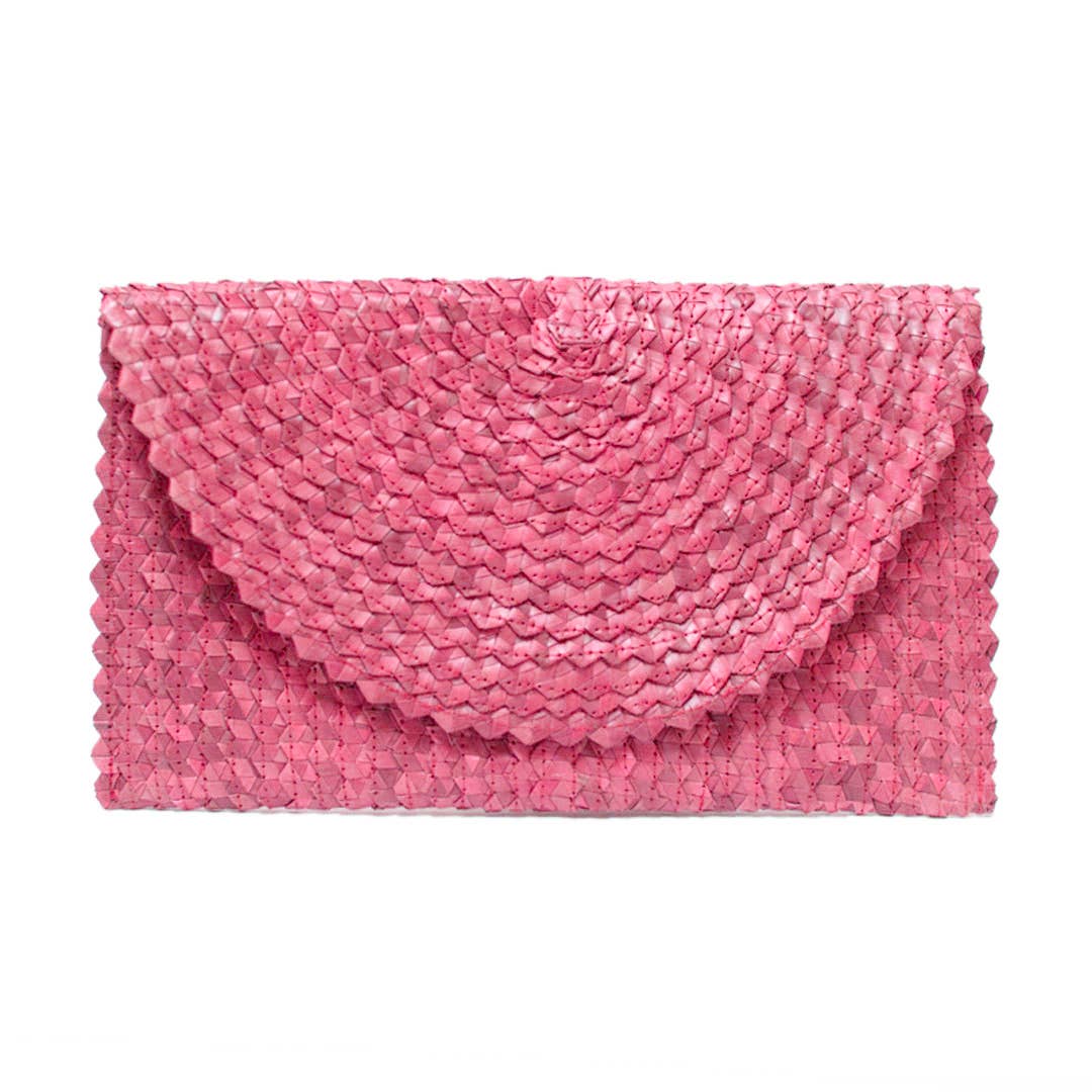 Straw Clutch - Pink