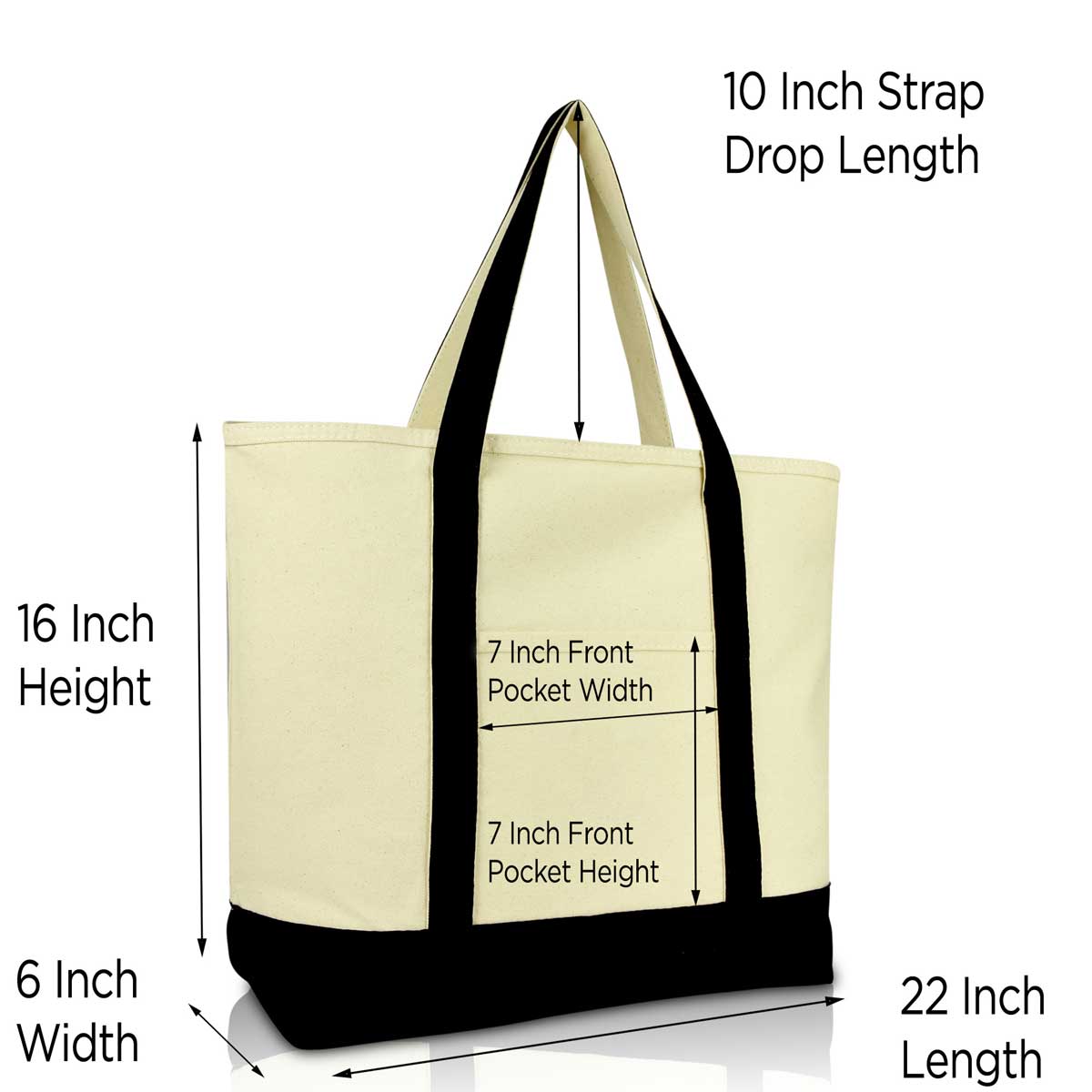 Large Cotton Canvas Tote - Navy