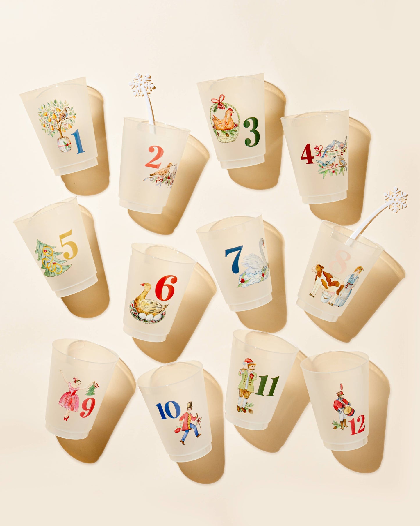 12 Days of Christmas Frosted Cups (set of 12)