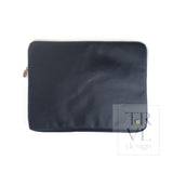 TRVL coated canvas laptop sleeve in Navy