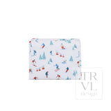 TRVL Roadie Large Zip Pouch in coated canvas Ski print